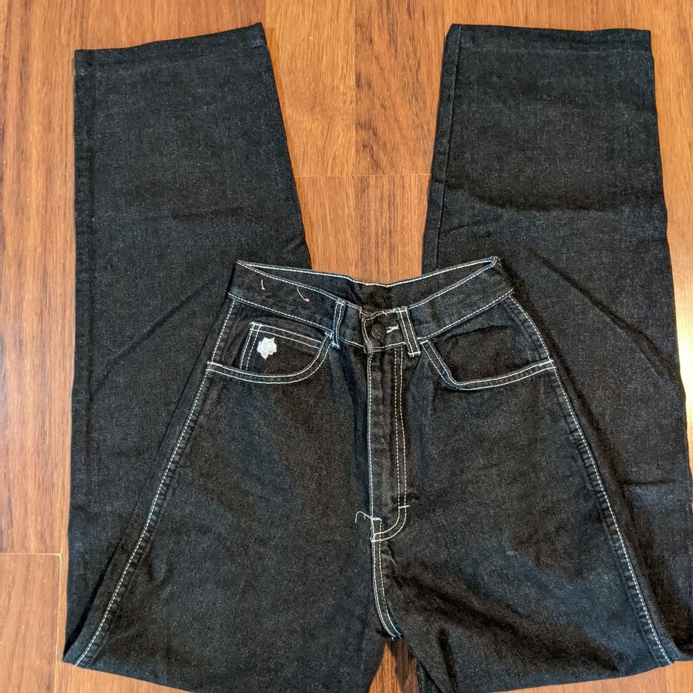 Vintage Normandee Rose Black High Waisted Mom Jeans Size 5L